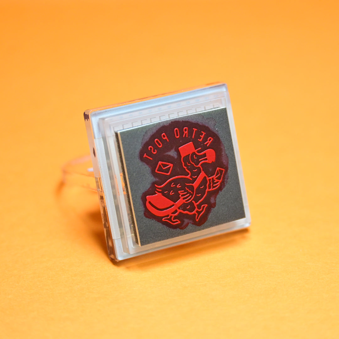 sanby Acrylic Stand Retro Post Self-Inking Stamp