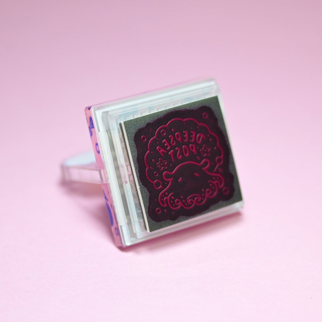 sanby Acrylic Stand Deepsea Post Self-Inking Stamp
