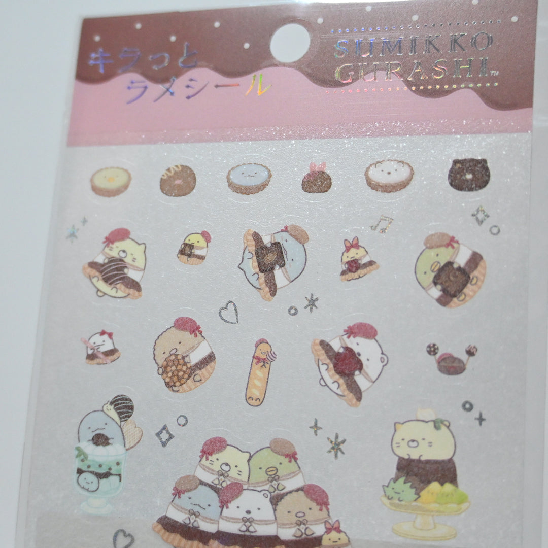Sumikkogurashi Pastry sparkly sticker sheet