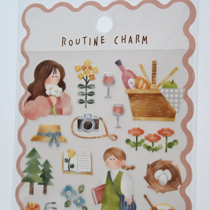 Routine Charm daily life sticker sheet