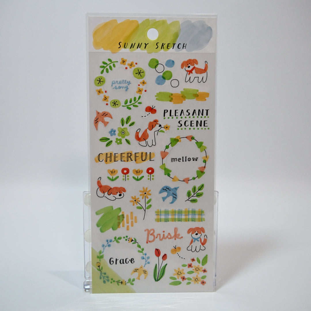 Sunny Sketch Flower Wreaths sticker sheet