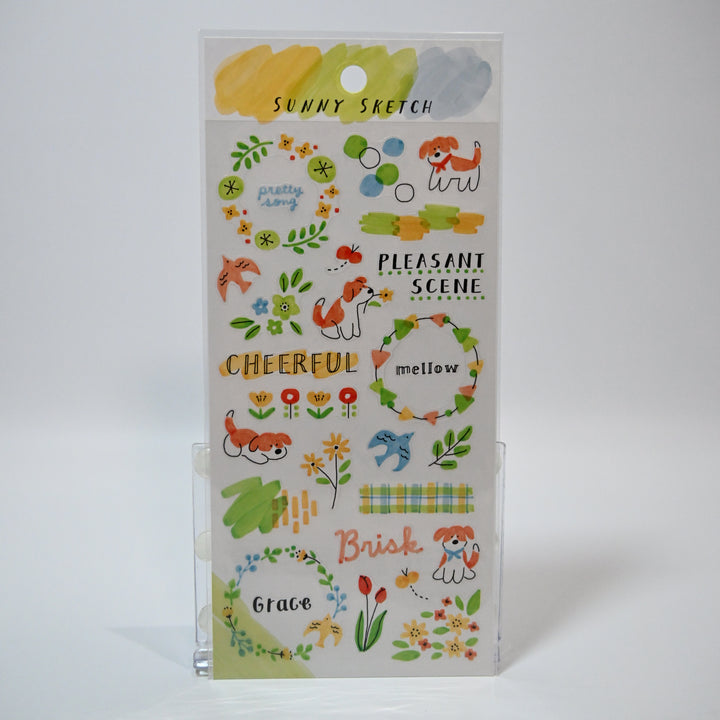 Sunny Sketch Flower Wreaths sticker sheet