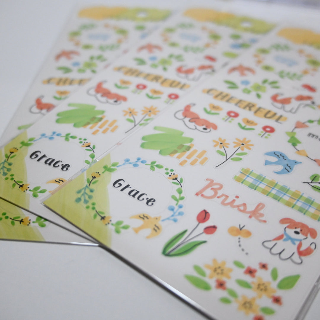 Sunny Sketch Flower Wreaths sticker sheet