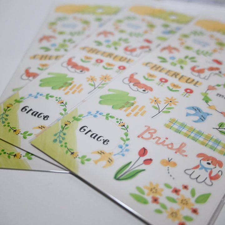 Sunny Sketch Flower Wreaths sticker sheet