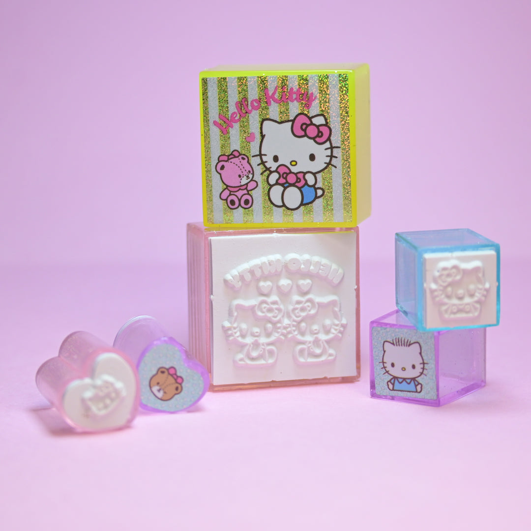 Sanrio Hello Kitty Jewel Case Big Rubber Stamp Set