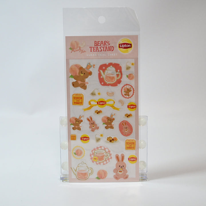 Lipton Bear's Tea Stand Peach Tea Clear Sticker Sheet