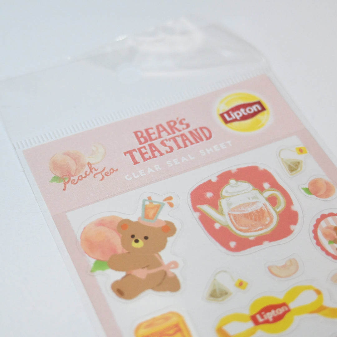 Lipton Bear's Tea Stand Peach Tea Clear Sticker Sheet