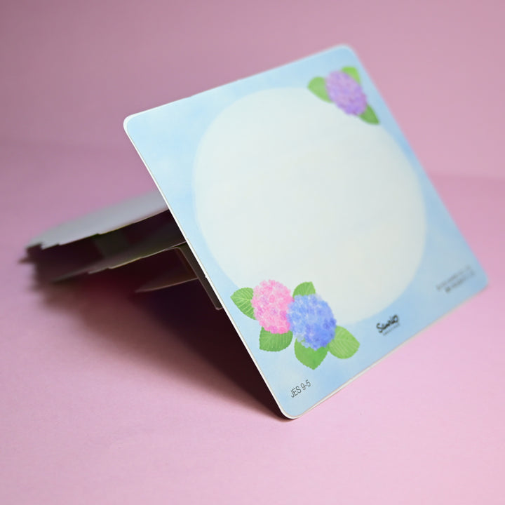 Cat and Ajisai Hydrangea Pop-up Postcard