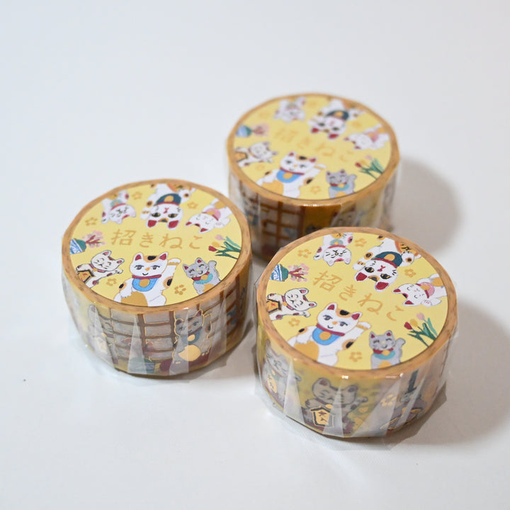 Ai Okino Manekineko Gold Foil Washi Tape (20mm)