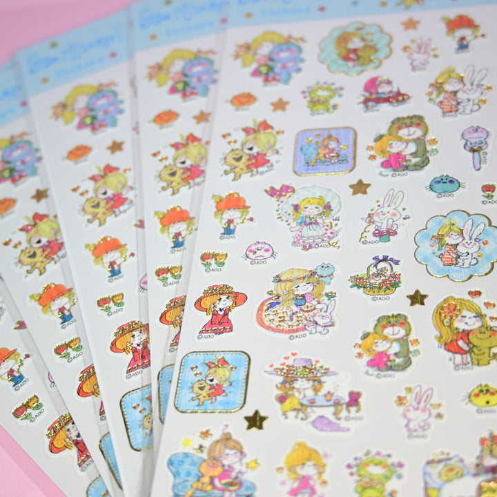 Ado Mizumori Blue Textured Sticker Sheet