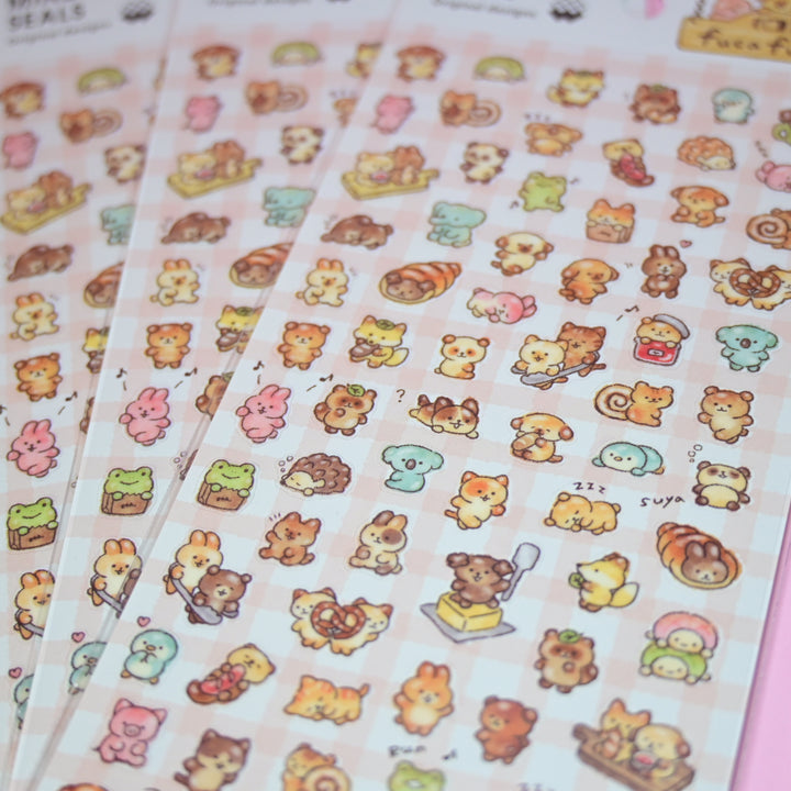MINDWAVE fucafuca's Bread Animals Diary Sticker