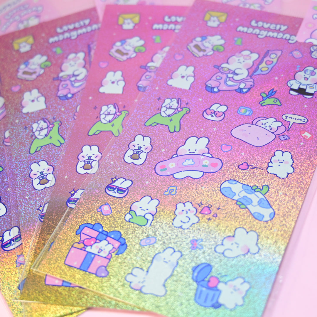 Lovely Mong Mong Holographic Sticker Sheet