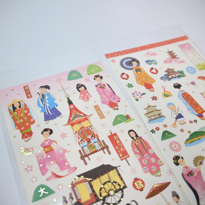 Geisha at Work sticker sheet set (2 designs)