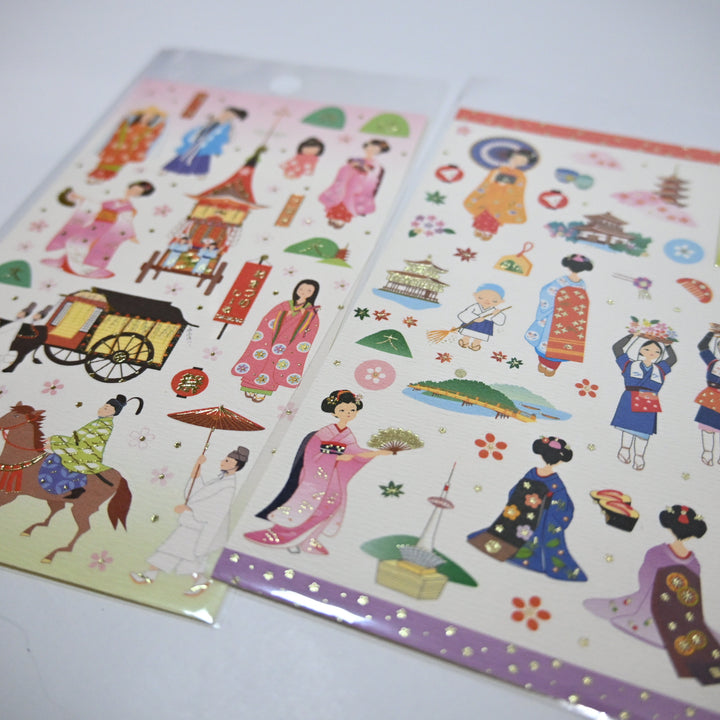 Geisha at Work sticker sheet set (2 designs)