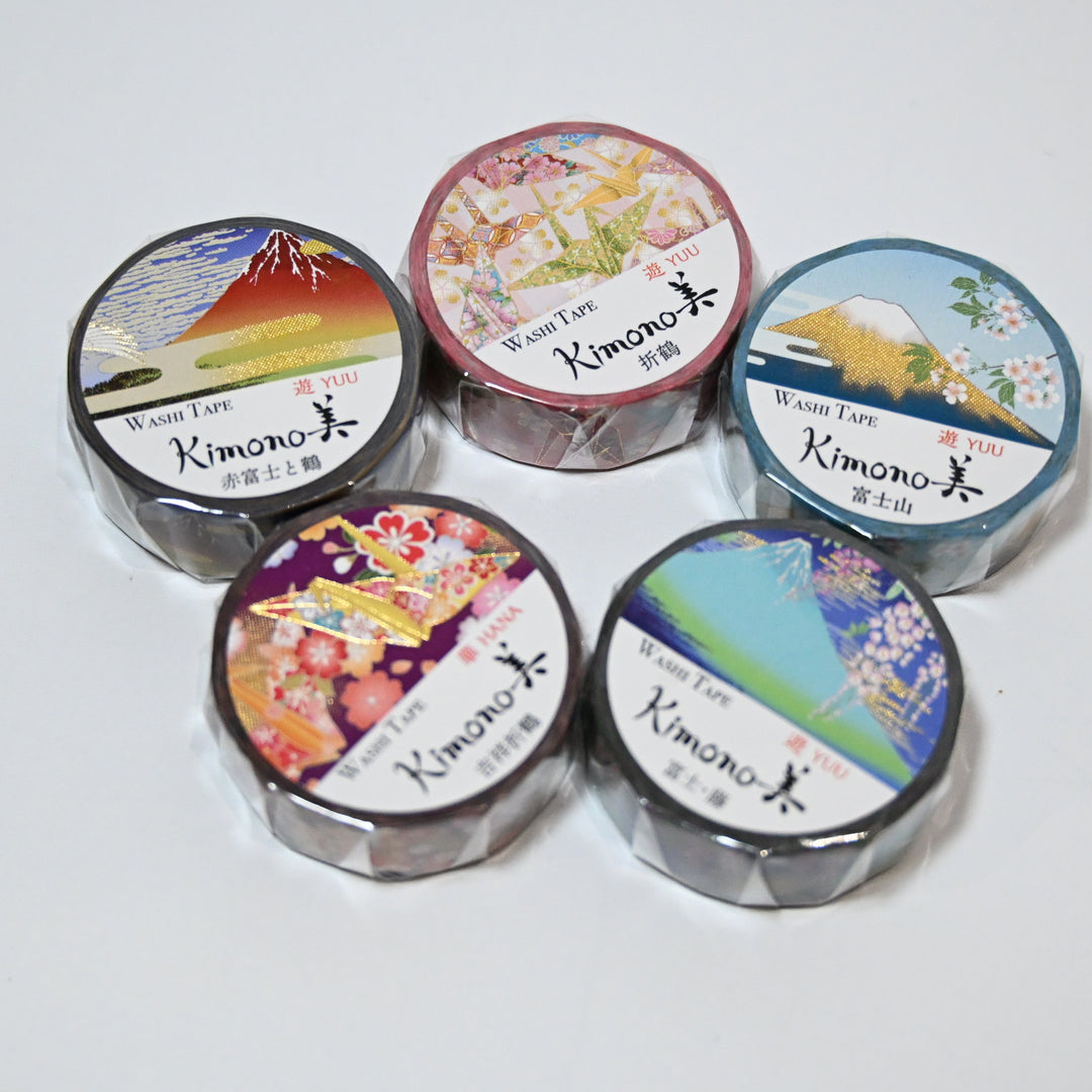 Kimono美 Japanese Theme washi tape set (5 designs)