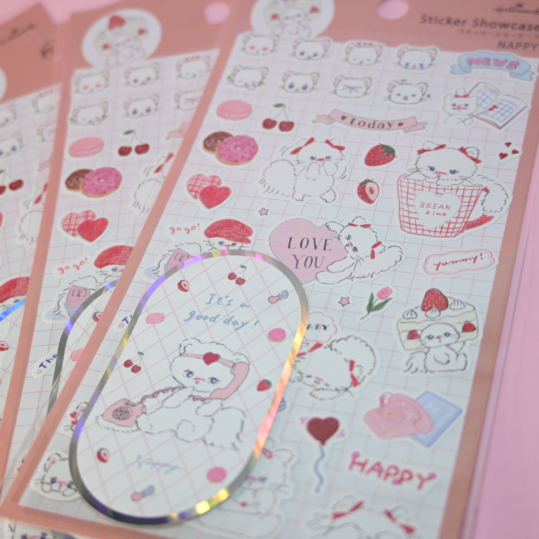 Hallmark Sticker Showcase Nappy Cat Sticker Sheet