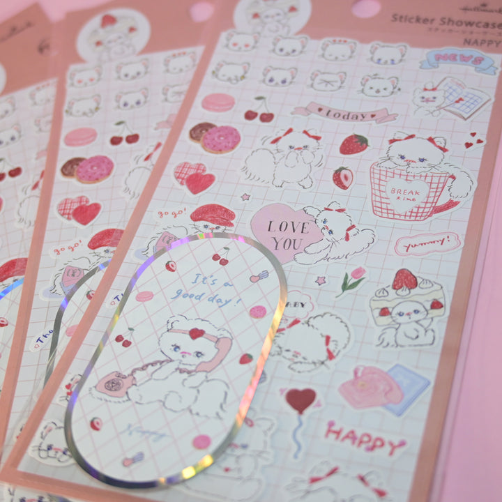 Hallmark Sticker Showcase Nappy Cat Sticker Sheet