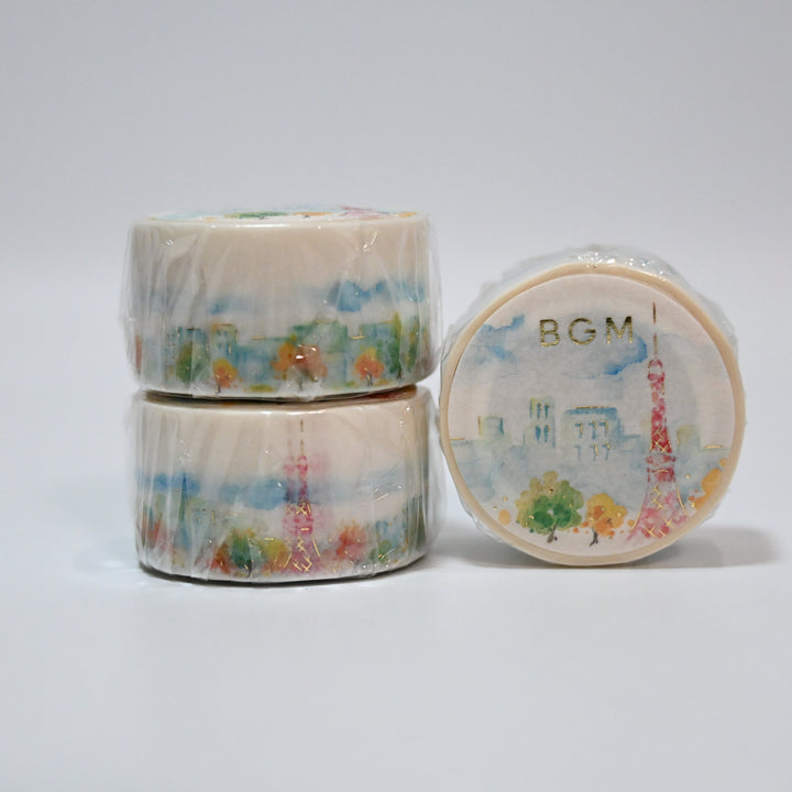 BGM Tokyo Tower par temps clair Washi Tape 2cm