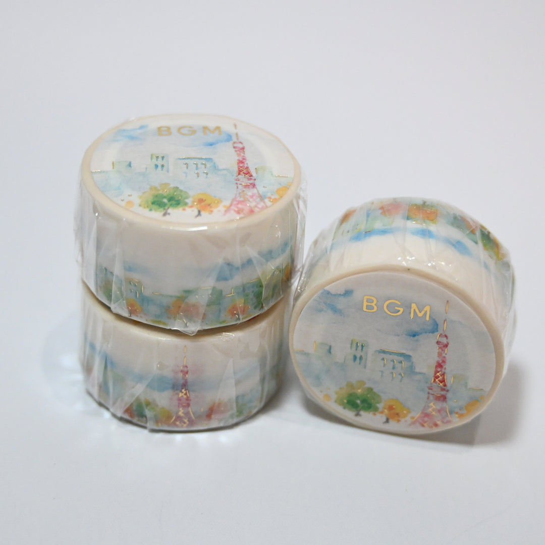BGM Tokyo Tower par temps clair Washi Tape 2cm