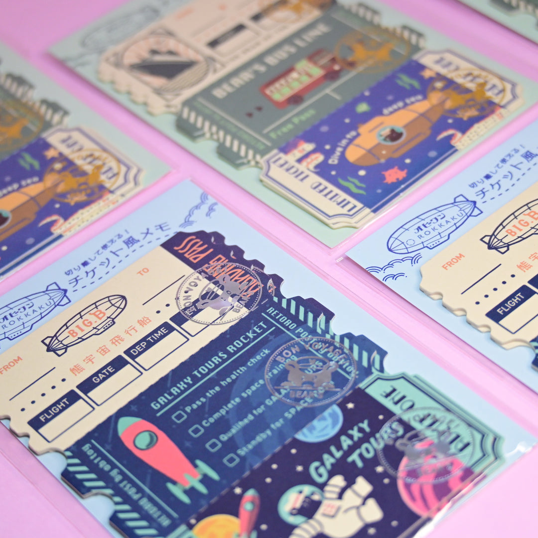 Rokkaku Ticket Die Cut Mini Memos (2 Designs)