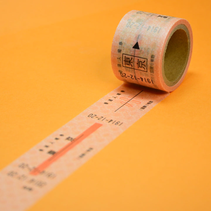 TRAIN Kippu Label Retro Ticket Easy-Cut Washi Tape 3cm