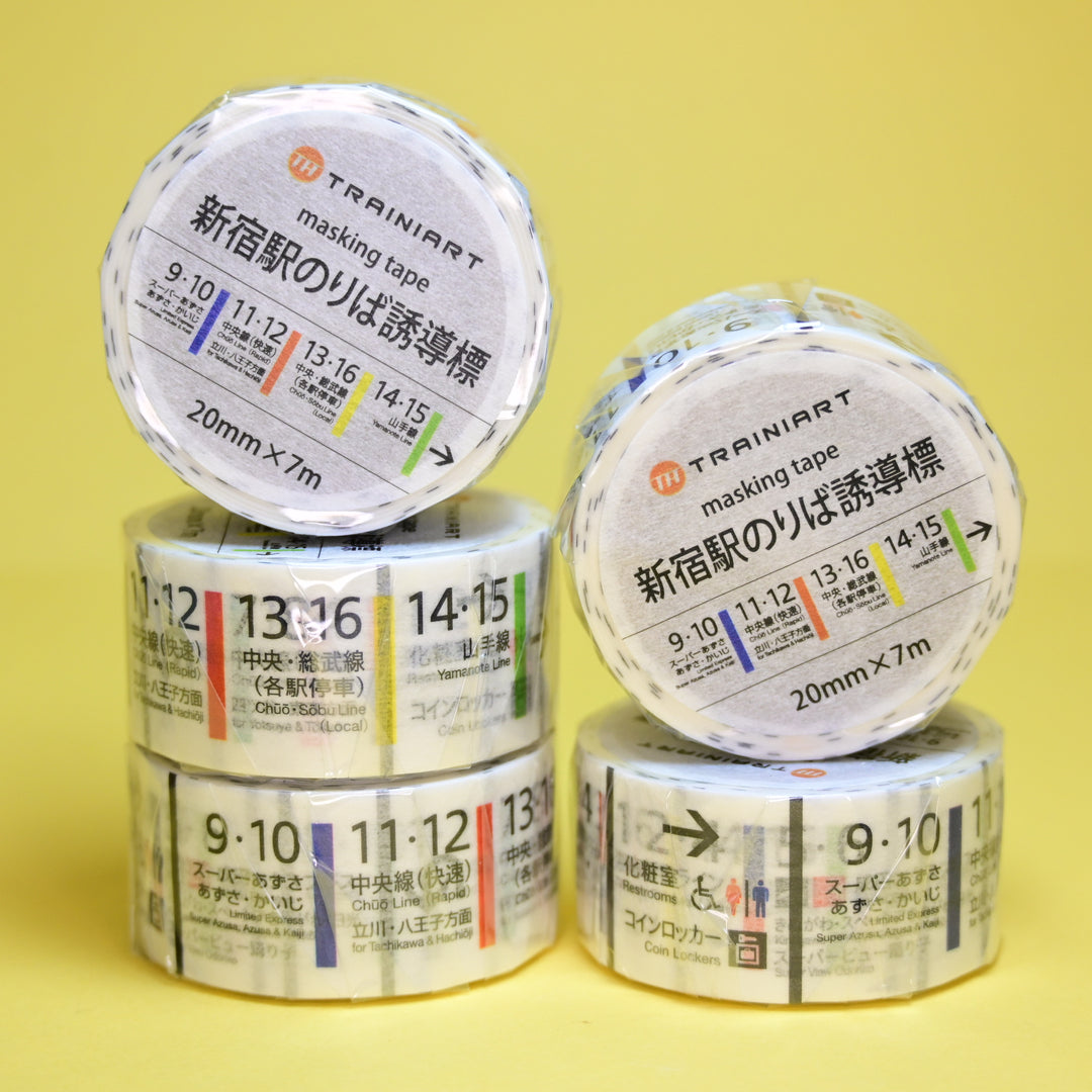 Trainiart Shinjuku Station Train Signs Washi Tape 2cm