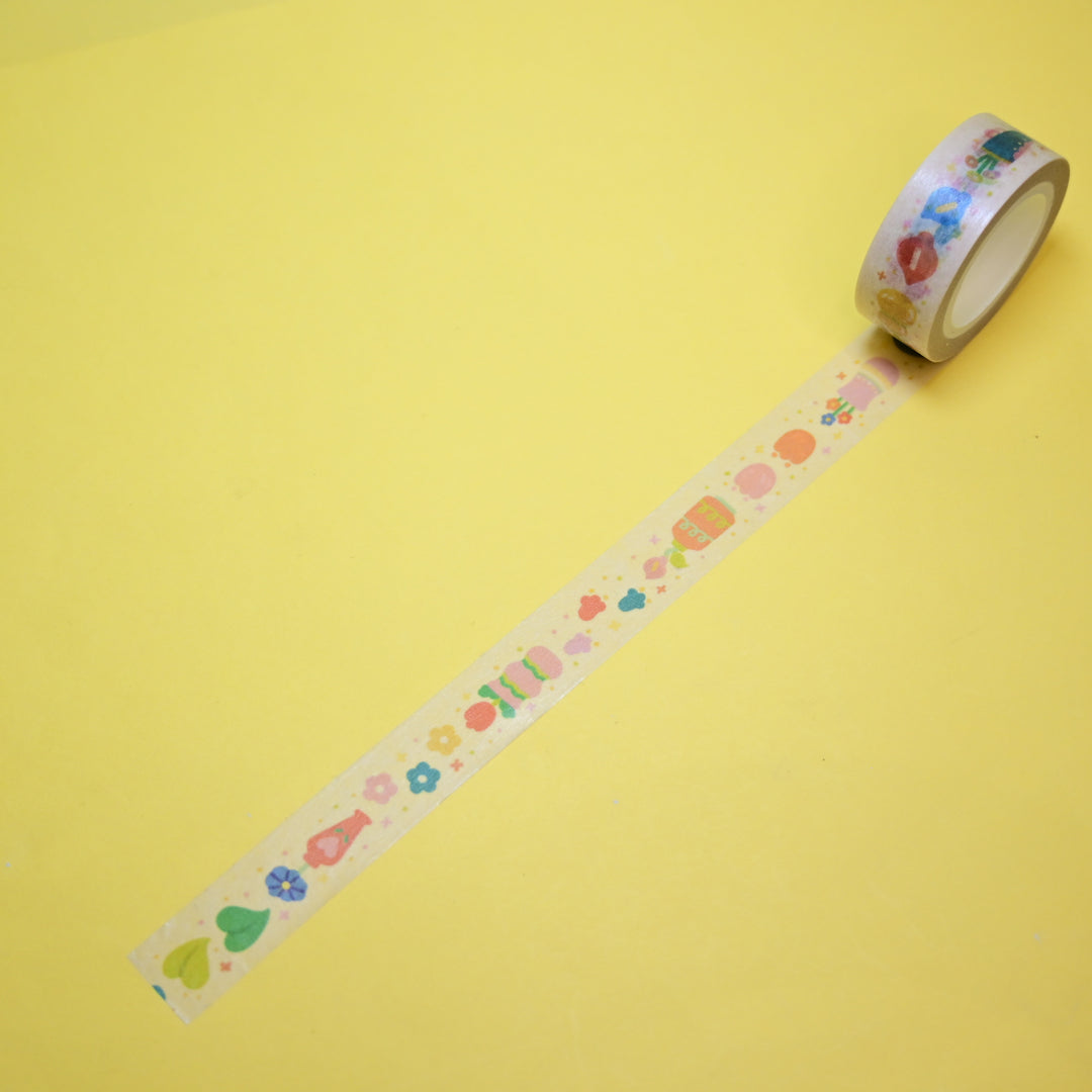 (MT148) Rainbowholic x Tazdaunicorn Flower Vases Washi Tape