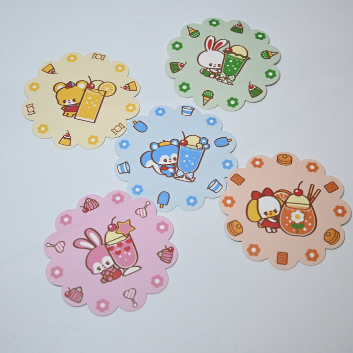Ochame Friends Paper Coaster Set (5 pcs)