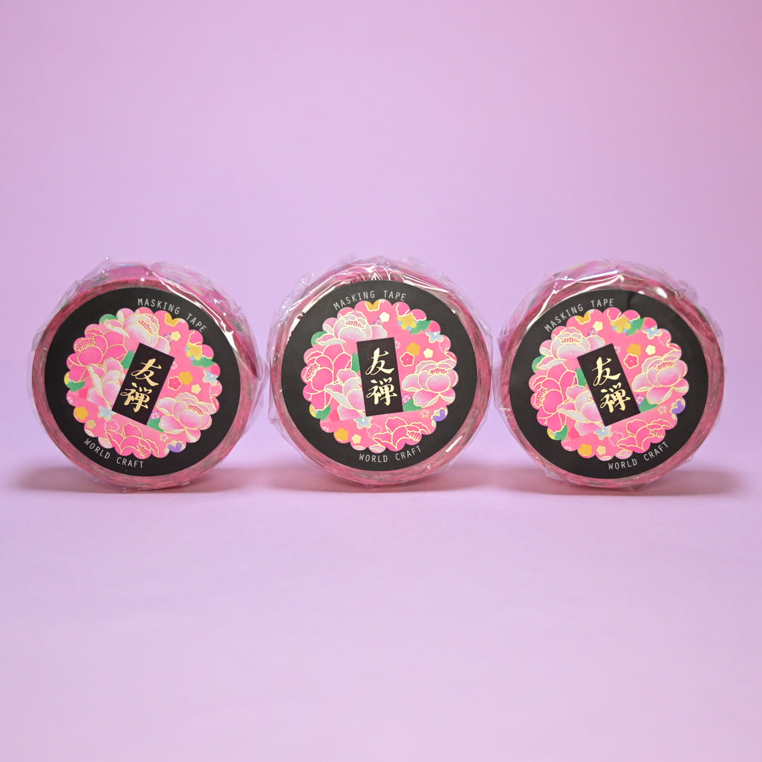 World Craft Yuuzen Flowers with Gold Foil Masking Tape