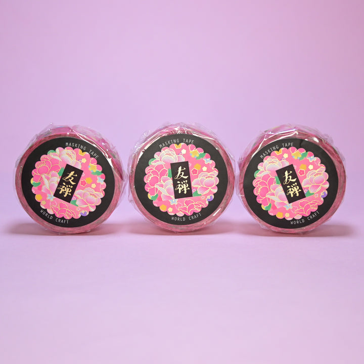 World Craft Yuuzen Flowers with Gold Foil Masking Tape