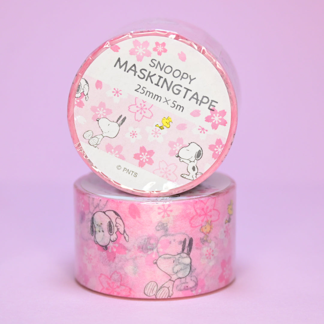 Snoopy Pink Sakura Wide Masking Tape (25mm)