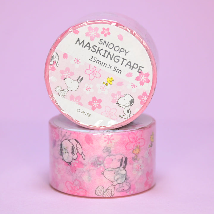Snoopy Pink Sakura Wide Masking Tape (25mm)