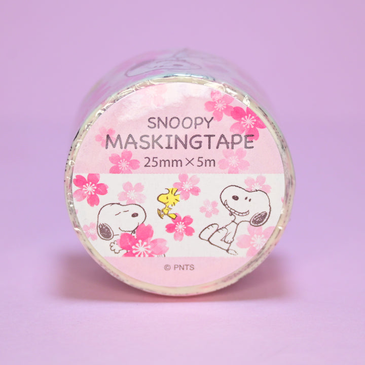 Snoopy White Sakura Wide Masking Tape (25mm)