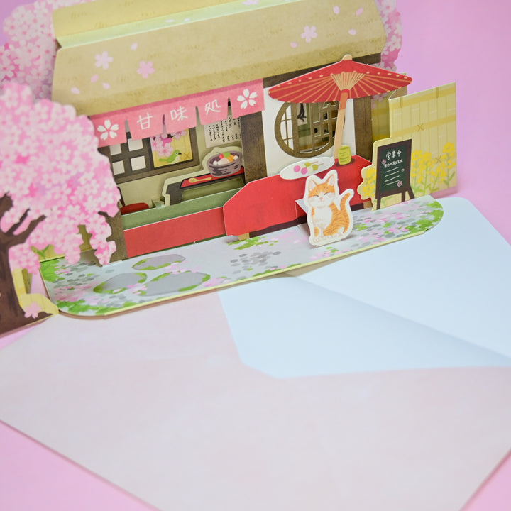 Hallmark Sakura Cat Pop-Up Card with Envelope