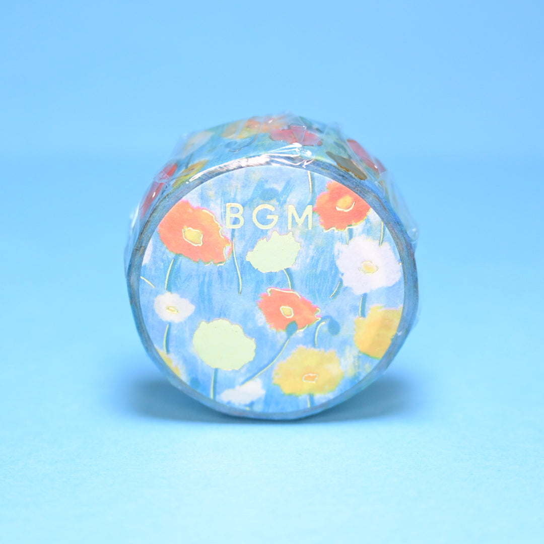BGM Flowers with Gold Foil Details Masking Tape (15mm)