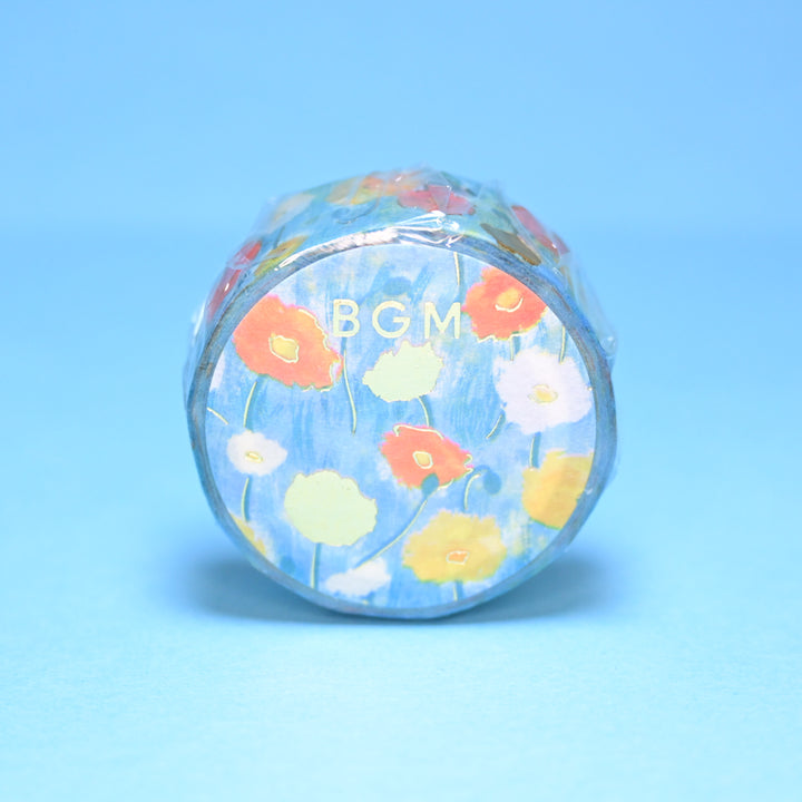 BGM Flowers with Gold Foil Details Masking Tape (15mm)