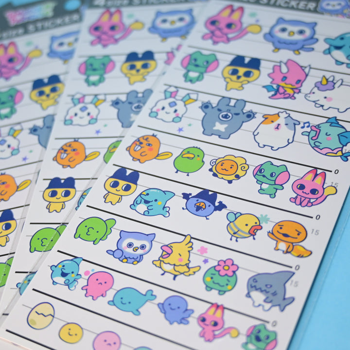 Kamio Japan Tamagotchi Paradise Blue Sticker Sheet
