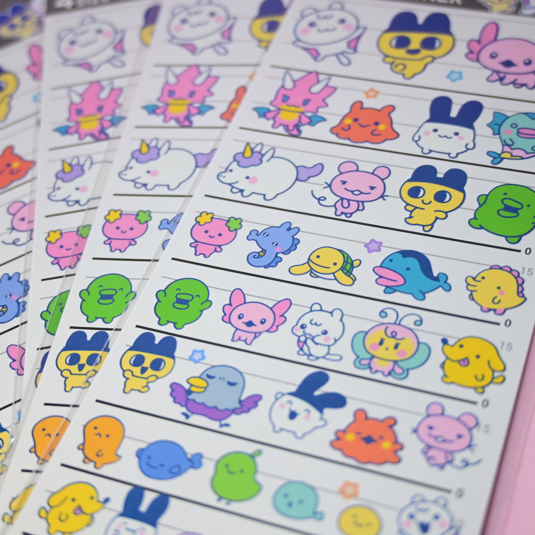 Kamio Japan Tamagotchi Paradise Pink Sticker Sheet