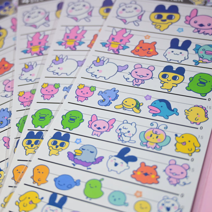 Kamio Japan Tamagotchi Paradise Pink Sticker Sheet