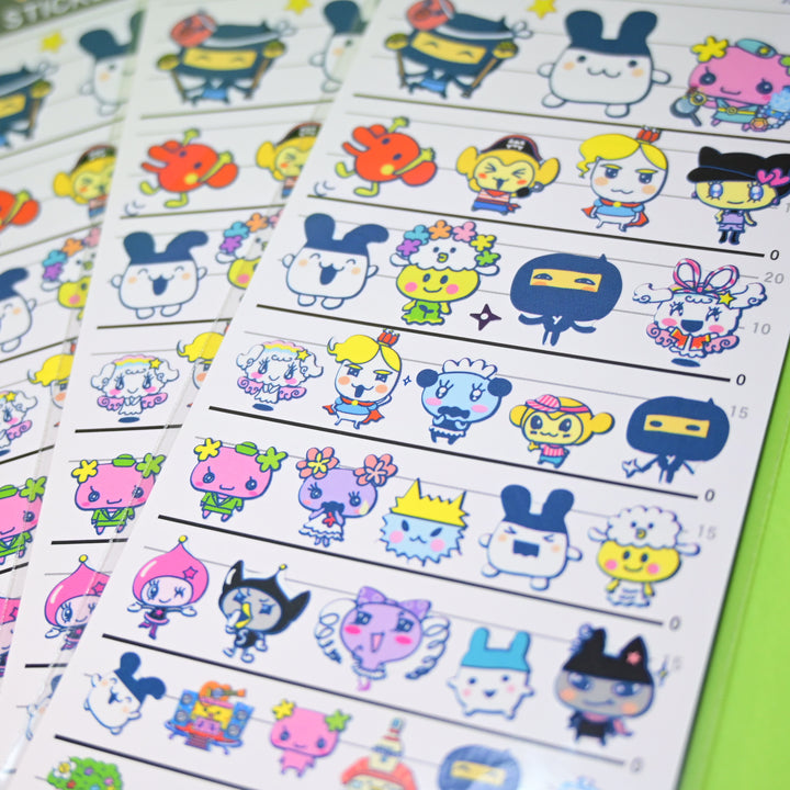 Kamio Japan Puchi Puchi Omisecchi Green Sticker Sheet