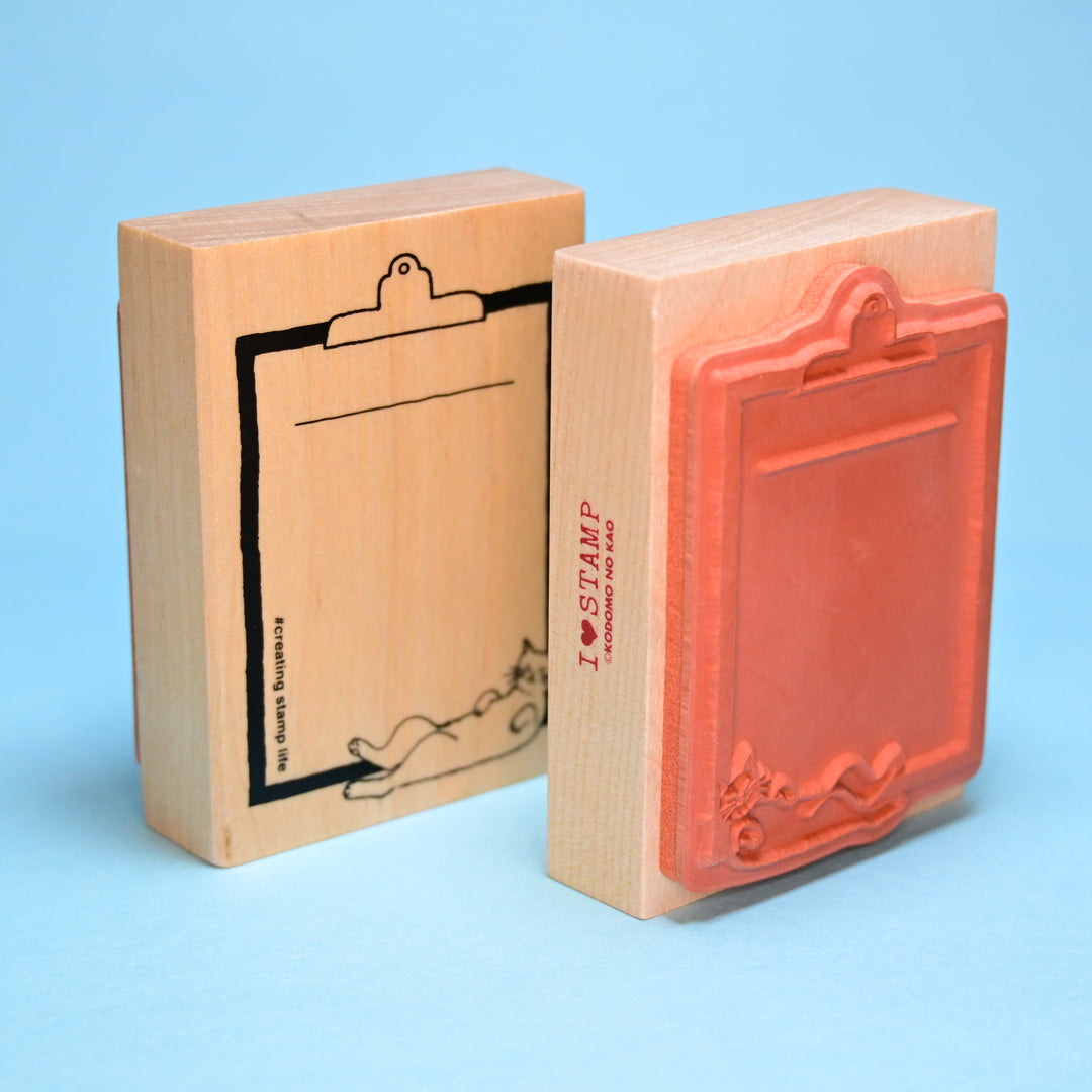 I ♥ STAMP Big Stamp Cat Clipboard