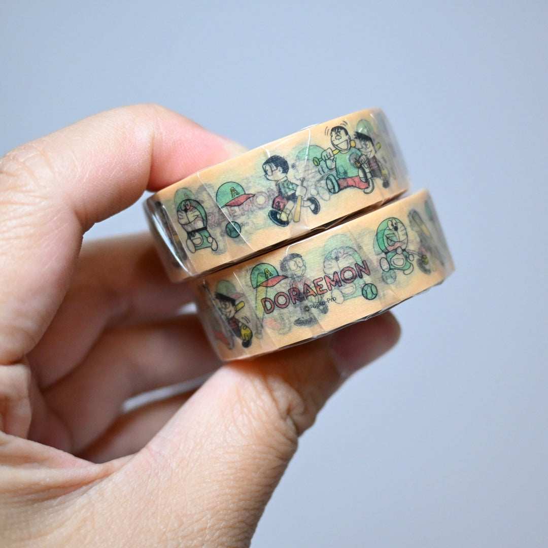 Green Flash Doraemon Baseball Masking Tape