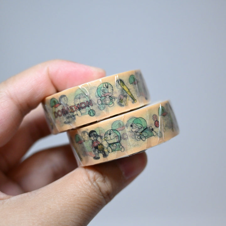 Green Flash Doraemon Baseball Masking Tape