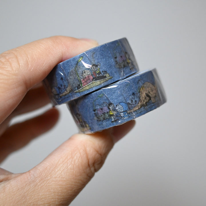 Green Flash Doraemon Dark Blue Masking Tape