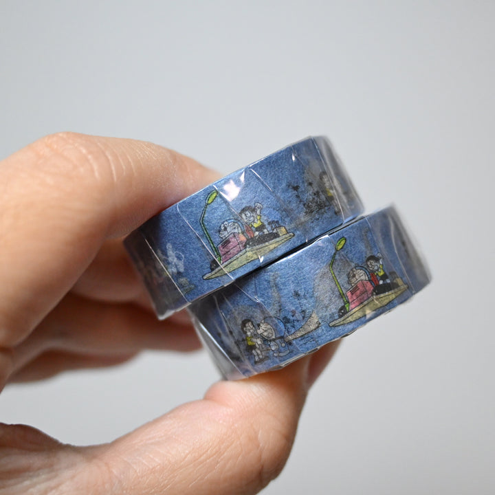 Green Flash Doraemon Dark Blue Masking Tape