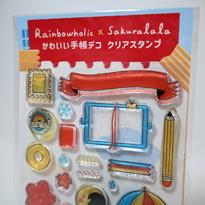 [Last Stock] Rainbowholic x Sakuralala Cute Clear Stamp + Ink Pad & Acrylic Block