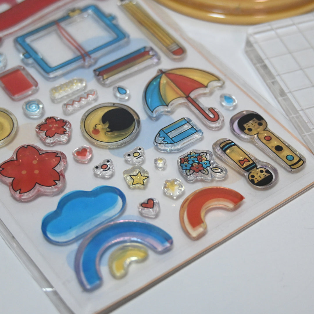 [Last Stock] Rainbowholic x Sakuralala Cute Clear Stamp + Ink Pad & Acrylic Block