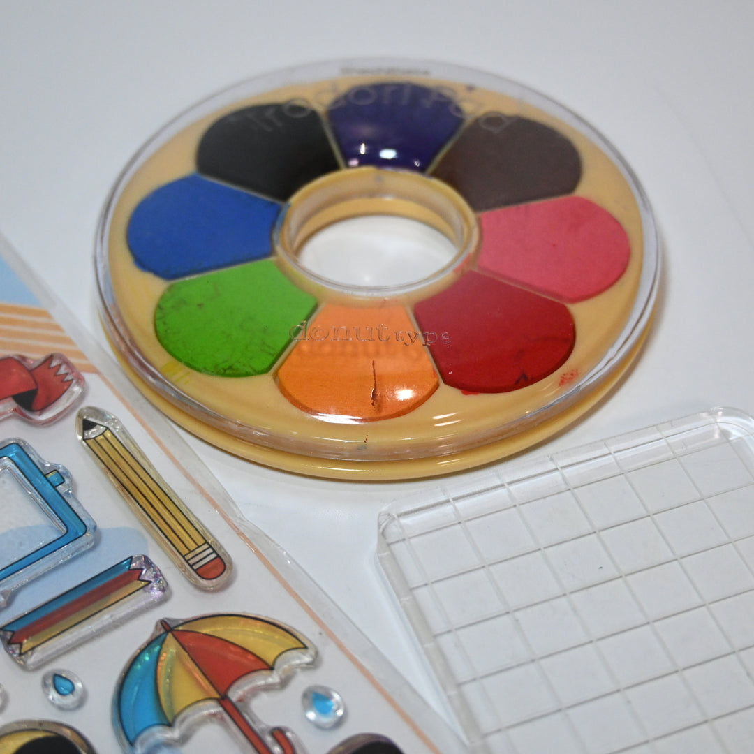 [Last Stock] Rainbowholic x Sakuralala Cute Clear Stamp + Ink Pad & Acrylic Block