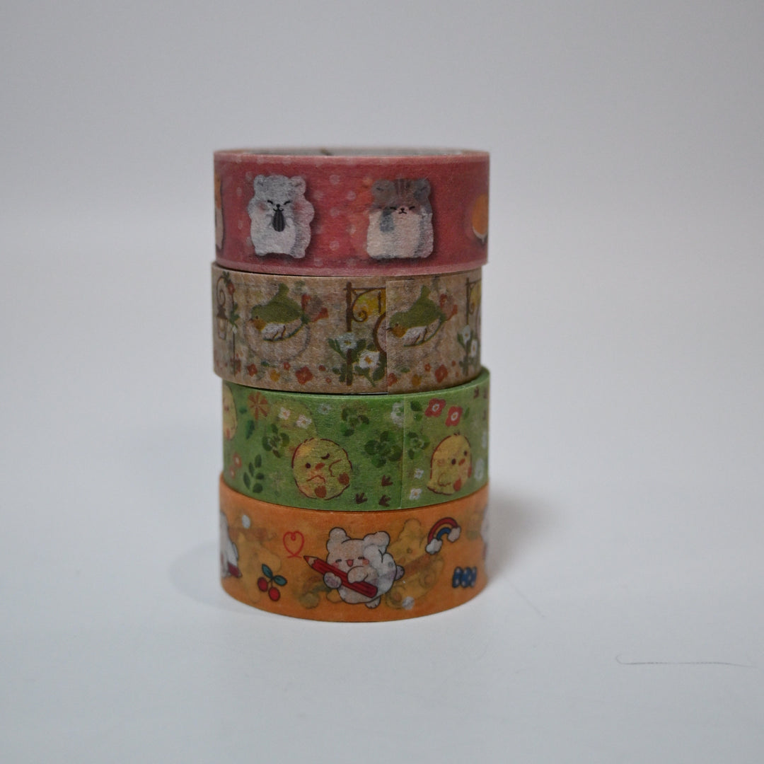 [Pre-loved] Washi Tape Pouch Set (4 pcs)