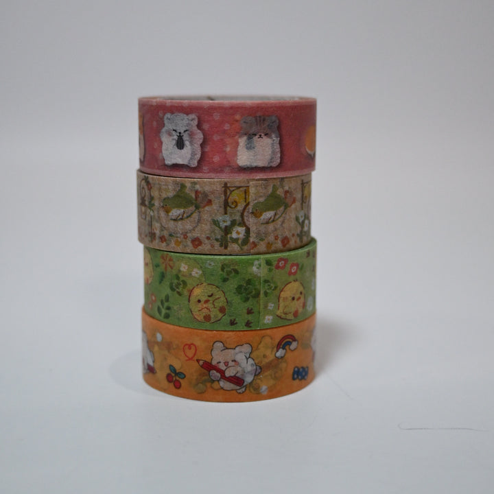 [Pre-loved] Washi Tape Pouch Set (4 pcs)